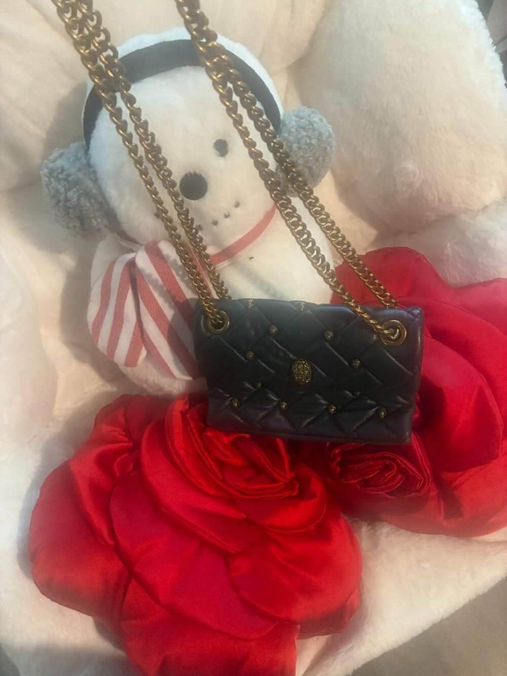 Kurt Geiger Kensington Black Quilted Medium shoulder /Cross Body Bag